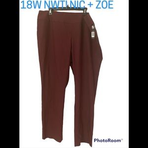 Nic+Zoe Purple-ish Port Burgundy Leggings Stretch straight leg pants NWT 18W